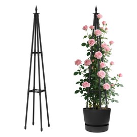 Alisisfores 4 Ft obelisk trellis for Climbing Plants outdoor,4 Ft garden trellis with Extra Thickened Plastic-Coated metal pipes, Garden Indoor Potted Plant Support, Climbing Support for Potted Plants