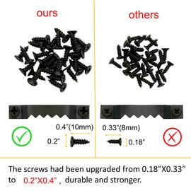 EesTeck 50 Pack Small Sawtooth Picture Hangers - Steel Picture Hanging Solutions with Screws, for Hanging Clock Paintings Artwork Frame Hooks (Black)