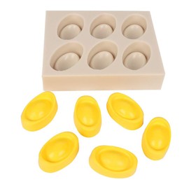 6 Holes Gold Ingot Silicone Molds Fondant Chocolate Pudding Jelly Mold