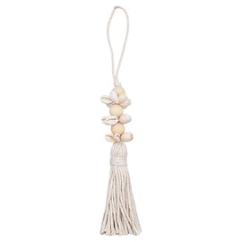 OFFSCH Delicate Tiered Seashell Pendant Cotton Decor Tassel Beads Style for Home Farmhouse Bead Wood Coastal Household Design Garland Wooden Shells Cowrie Decorations Nautical Decorative