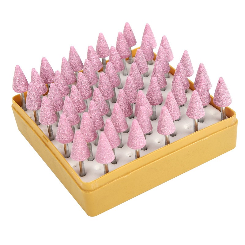 50 Pcs Grinding Bits Ceramic Triangular Cone Aluminum Oxide Grinding
