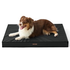 Lesure Outdoor Waterproof Dog Bed for Medium Sized Dogs, Orthopedic Egg Crate Foam Pet Bed with Oxford Fabric Surface and Removable and Durable Cover, Machine Washable, 30''x20'', Black