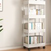 Book Organizer with Wheels Multi Tier Utility Cart Plastic Rolling