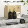 Cisily Kitchen Soap Dispenser Set Comes with Ceramics Sponge Holder,