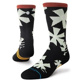 Stance Century Mid Cushion Crew Socks Performance Athletic Freshtek Black Multi Patterned Calf Large