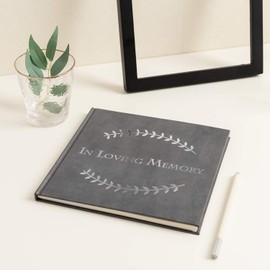 in Loving Memory Condolence Book Funeral Memorial Guest Book Hardcover Plain 8inch/21cm
