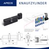 Knob Cylinder Black APECS Lock Cylinder with Knob Cylinder Lock