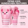 FIVING Kinder Boxhandschuhe, Panda Design, 4-6 oz, Atmungsaktives Mesh, Integrierter