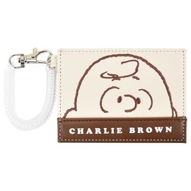 Marimo Craft SNOOPY Single Pass Case Face Up Embroidery Charlie Brown Approx. W 4.3 x H 3.1 inches (110 x 80 mm) SPZ-3783