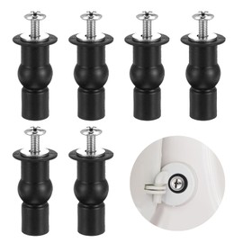BOHUIZ 6 Pack Toilet Seat Hinge Bolt Screws, Toilet Seat Fittings Stainless Expanding Rubber Seat Cover Screws with Metal Washers for Toilet Seats Hinges Top Mounting Hardware