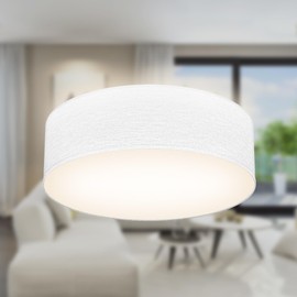 B.K.Licht – Ceiling Light with Fabric Lampshade, E27 Socket, Max. 40 Watt, Ceiling Light, Lamp, Living Room Lamp, Bedroom Lamp, Kitchen Lamp, Ceiling Light, 30 x 10 cm, White