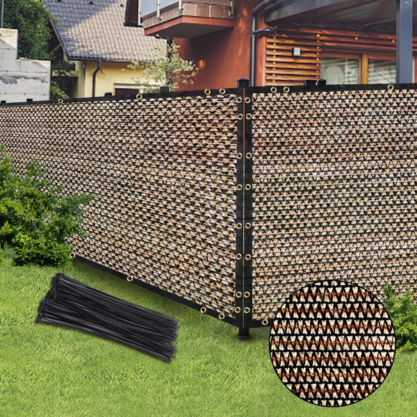 BADAO Brown 6FT X 50FT Outdoor Privacy Screen Fence &