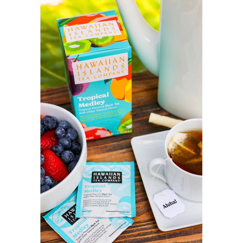 Hawaiian Islands Tropical Fruit Medley Black Tea, All Natural -