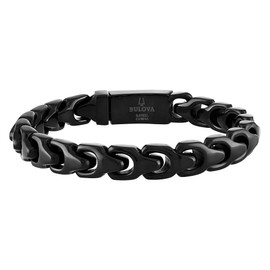 Bulova Link Black-Tone Stainless Steel Bracelet | 8mm