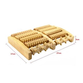 OATIPHO Wooden Foot Massager 5 Nail Rollers Natural Color Stimulating Sole Massage for Relaxation and Stress Relief for Home Use and Wellness Enthusiasts