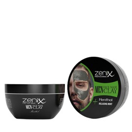 Zenix Men's Face Mask Clay Menthol 350 g Face Mask with Clay Face Treatment with Refreshing Menthol Face Care for Men – Against Pimples, Blackheads and Impurities