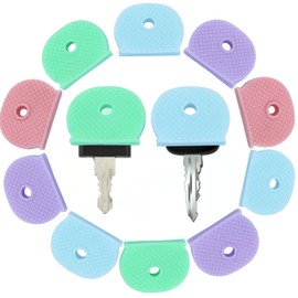 ISDVBUY 24 Pcs Multicolor Key Cap Tags, Colored Key Identifiers Covers Soft Rubber, Easy to Identify Protectors for Standard Flat House