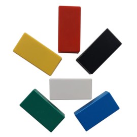 Magna Visual Ceramic High Energy Magnets – Multi-Color 6 Pack – Strong Hold for Office, Home & School – Write-On/Wipe-Off Surface