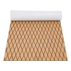 Boat Flooring,95*36inch EVA Foam Boat Flooring,Rhombic Pattern Non-Slip Grip Mat,RV Mat,Supports Free Cutting,Self-Adhesive Flooring For Motorboat RV Yacht Kayak Swim Platform (Brown+Black)