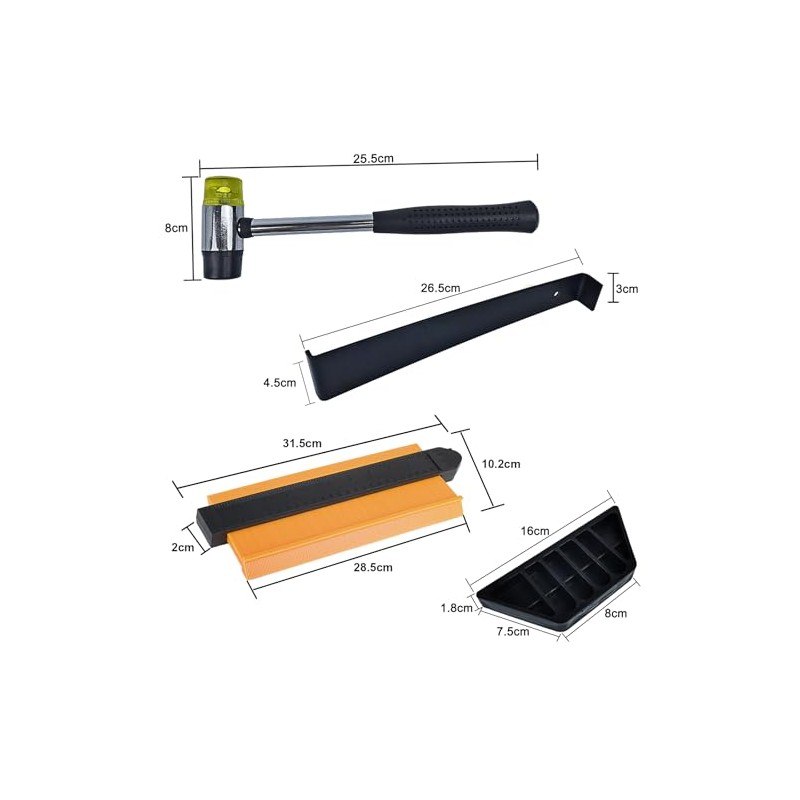 Laminate Flooring Installation Kit with Tapping Block, Pull Rod, Hammer,
