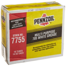 Pennzoil (7755-10PK) Multi-Purpose 705 White Grease Tube - 14 oz., (Pack of 10)
