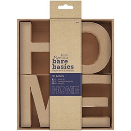 Bare Basics docrafts 3D Letters Box of 4 - Home, Brown, 2.16 x 17.89 x 25.51 cm