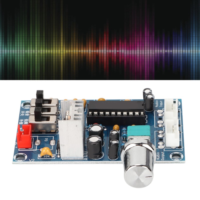 12V Amplifier Board 4 Level Control Digital Stereo Bass Adjustment