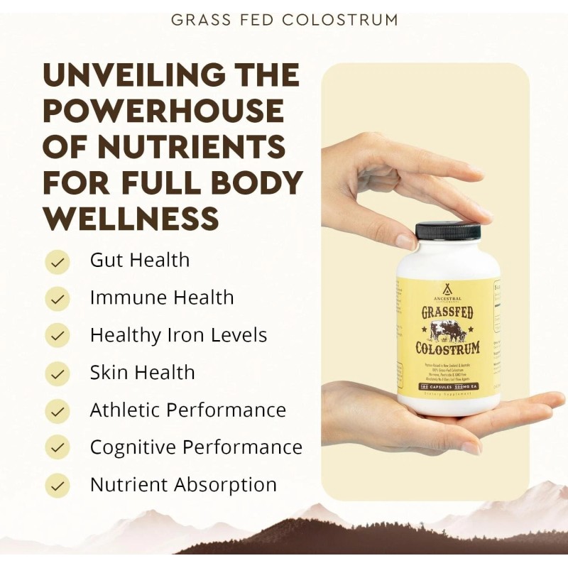 Ancestral Supplements Grass Fed Beef Colostrum Supplement, 3000 mg -