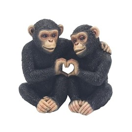 Lesser & Pavey Cheeky Monkeys Twin Heart | Decorative Home Ornament Featuring Two Monkeys in a Heart Design | Playful Figurine for Shelves or Mantels Idea for Animal and Home Lovers
