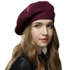 Superora Women's Beret Winter Hat Fashion Classic Wool Soft, red