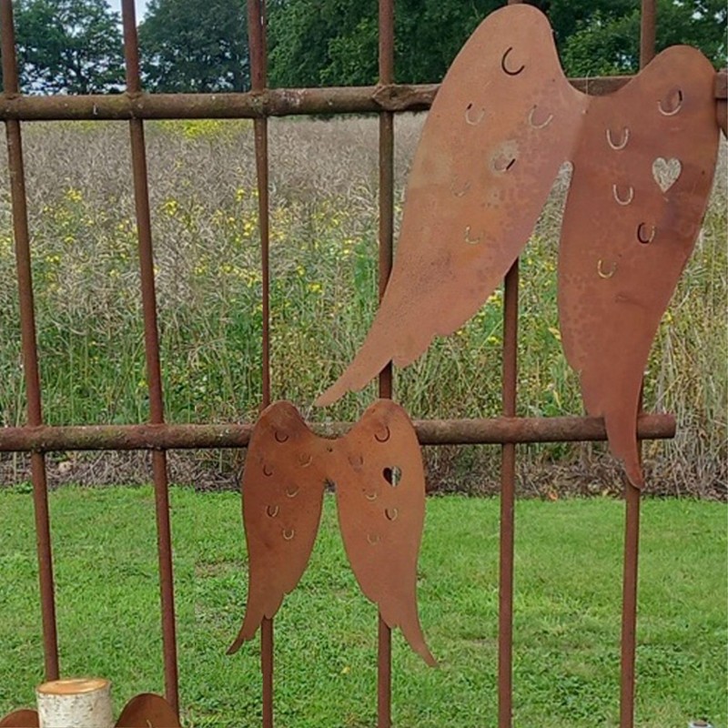 Storm's Gartenzaubereien 2 Angel Wings Metal in Rust Look with