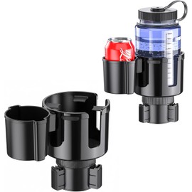 ALIMOTA Portavasos para Auto, Soporte de Taza Expandible con Base Ajustable y Antideslizante, Porta Vasos Automovil para Botellas Grandes, Termos con Asa y Celulares, Accesorios Interior Coche