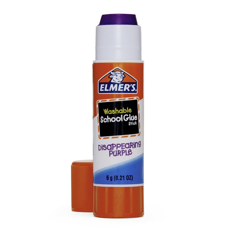 Elmer's Disappearing Purple School Glue, Washable, 6 Pack, 0.21-ounce sticks