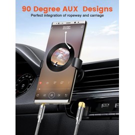 VANAUX 3.5mm Aux Cable for Car Audio 90 Degree Right Angle Heavy Duty Stereo Auxiliary Cord, 24K Gold-Plated Braided Aux Jack to Jack Wire for Smartphone,Speaker, MP3, Laptop, Headphones (1.5FT)