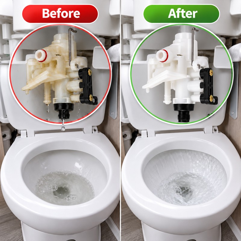 31705 RV Toilet Water Valve Replacement Kit for Thetford Aqua