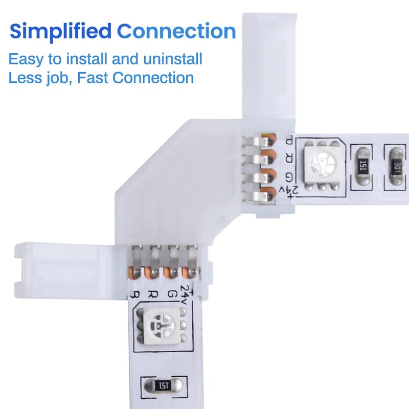 Nicelux 90 Degree Corner 4 Pin L Shape Connector for