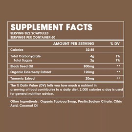 Black Seed Oil Capsules 200mg 120 Softgels - Cold Pressed Black Cumin Seed Oil