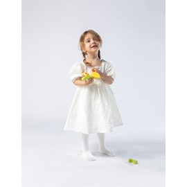 Petrass Baby Girls Cable Knitted Tights Infant Full-Footed Seamless Cotton Tights New-born Girls Seamless Leggings 3/4/5/6, Off White 3 Pack, 6-12 Months