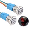 DMWD 2PCS 19mm Latching Push Button Switch 12V-24V On/Off 1NO