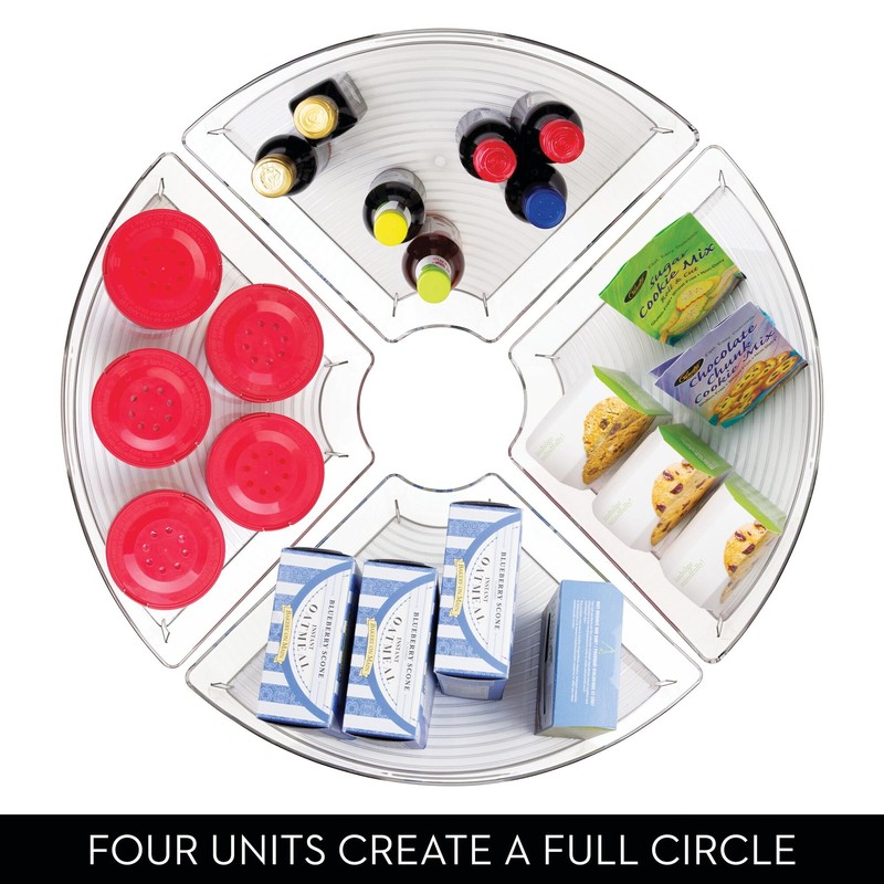 iDesign Lazy Susan 1/4 Wedge Organizer Bin with Handle -