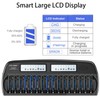 16 Pack Rechargeable AAA Batteries with Charger, 16 Bay AA