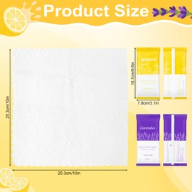 Moist Cotton Towels, 10"x10" Disposable Refreshment Pre Moistened Towels Individually Wrapped Face & Body Wet Moist Terry Cotton Towelettes for Travel Hotel Sport Camping Spa (Lavender Lemon 60Pcs)