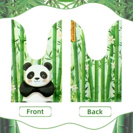 50 Pcs Panda Candy Bags,Bunny Ears Cartoon Panda and Bamboo Party Favor Goodie Bags Plastic Candy Snack Gift Treat Bag with Rabbit Ears Ties for Kid Easter Baby Shower Christmas Birthday Party