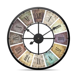 Cander Berlin XXL Vintage Antique Wall Clock TOPISA 31.5 inch Made Metal, Silently Without Ticking