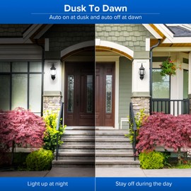 SANSI Dusk to Dawn LED Outdoor Light Bulb A19, 100 Watt Equivalent Energy Efficient 13W 5000K Daylight 1300LM Outdoor Light Bulbs, E26 Standard Base Light Bulbs for Porch Patio Yard Garden, 2-Pack