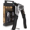 KLRStecÂ® Professional Rivet Gun Kit incl. 120 Pop Rivets and 4 HSS Drills - High Quality Pop Rivet Tool Kit for Processing Pop Rivets