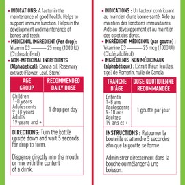 Wampole Adorable Vitamin D drops 1000 IU – Helps Support Immune Function – 5 ml (180 doses)