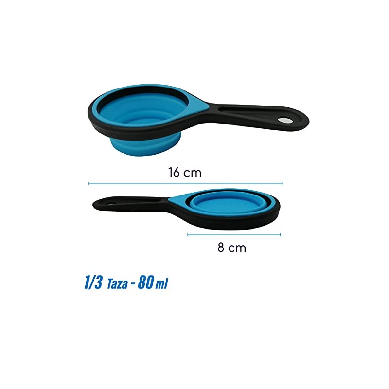 Juego de 8 de Tazas y cucharas medidoras de silicona