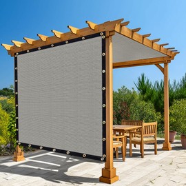 Amagenix 90% Light Grey Sun Shade Cloth with Grommets, 4'X 4' Sun Screens Pergola Shade Cover Canopy for Outdoor Garden Patio Porch