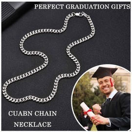 EYQV Graduation Gifts for Him, Cuban Chain Necklace Special Gifts for Graduates, Graduation Gifts for Son Grandson Brother Nephew
